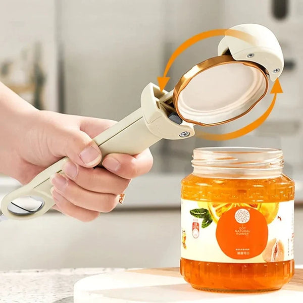 Multifunctional Retractable Bottle Opener Handheld Can Opener Jar Lid Gripper Kitchen Tools Gadgets for Weak Hands
